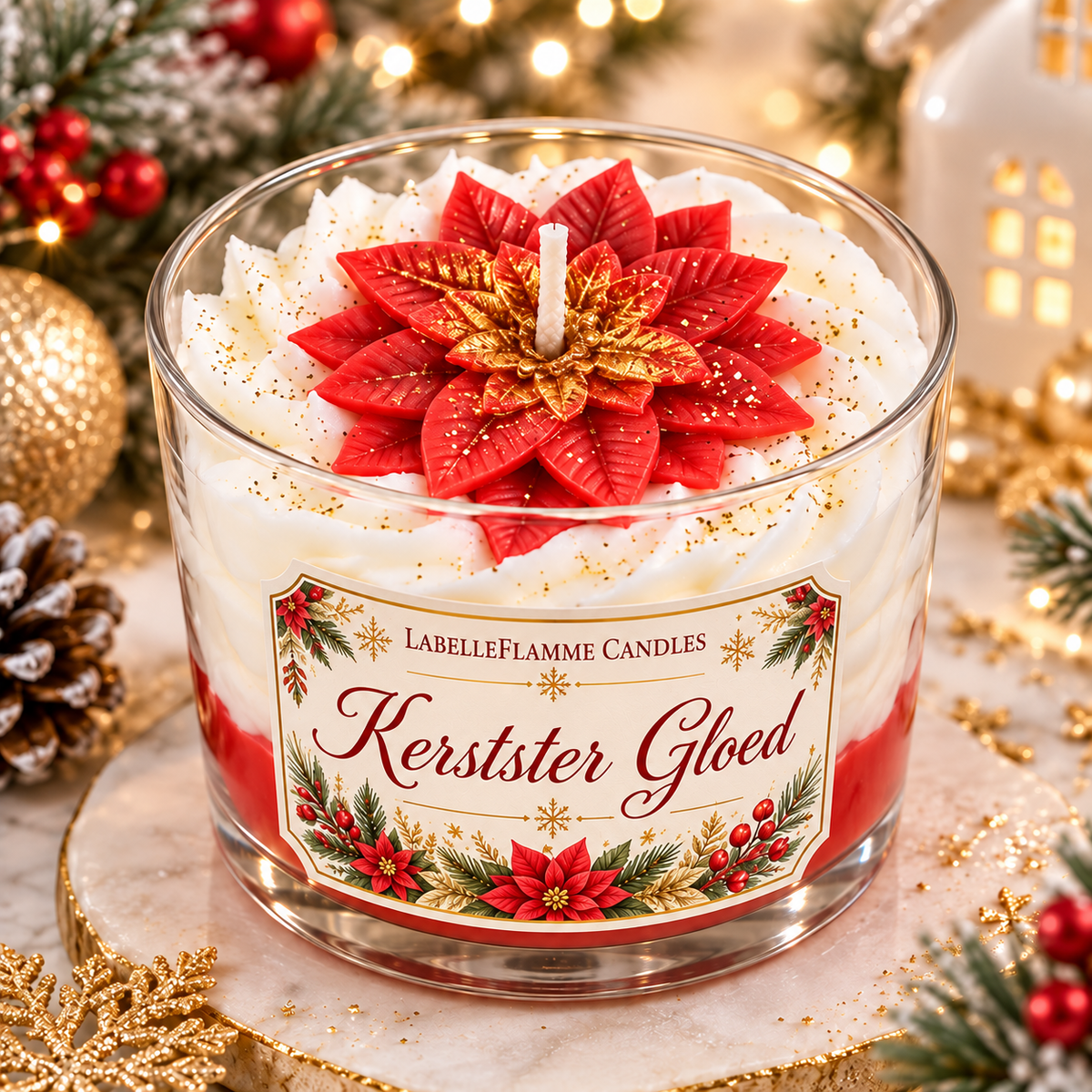 Kerster gloed whipped cream in glas🌺🎄
