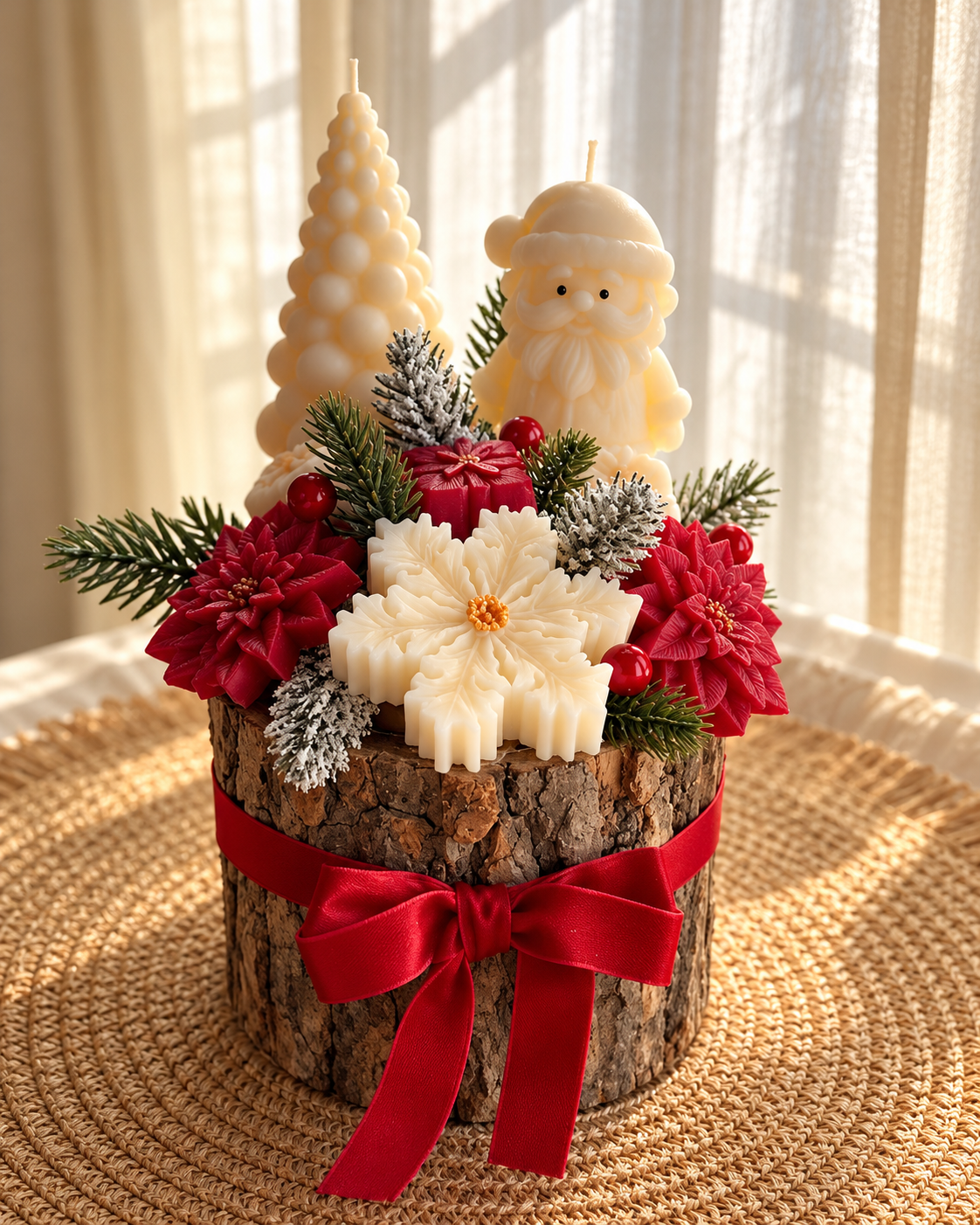 Boomstam kerst kaarsen mix🎁🎄