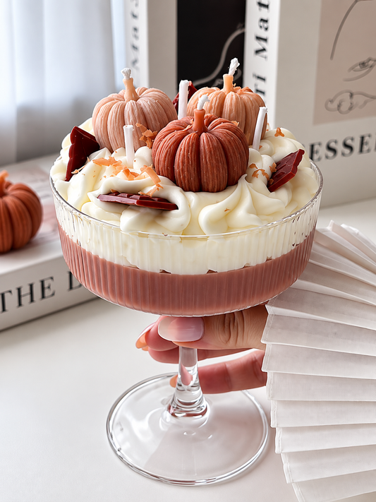 Herfst kaars pompoen chocola