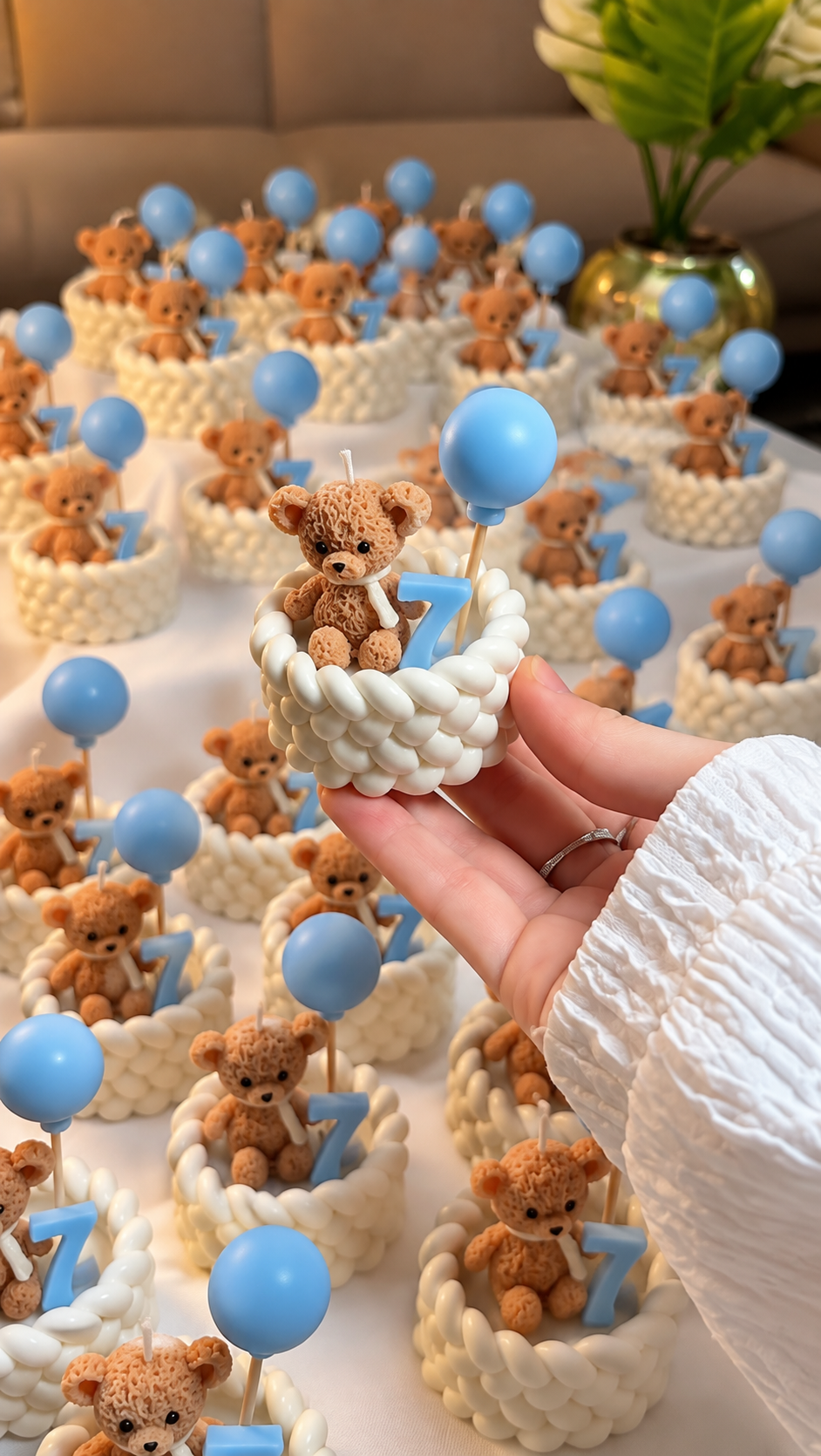 Babyshower gevlochten bakje