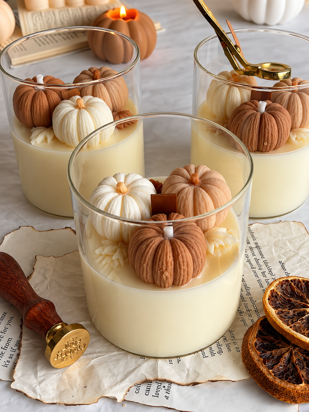 Mini Pompoen kaars glazen bakje🎃