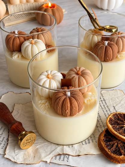 Mini Pompoen kaars glazen bakje🎃