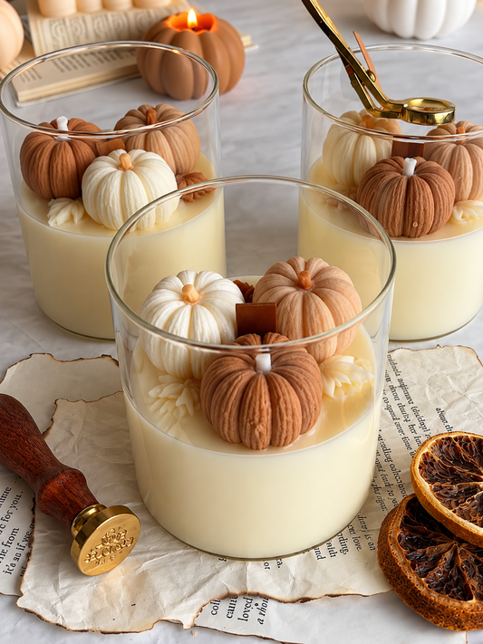 Mini Pompoen kaars glazen bakje🎃