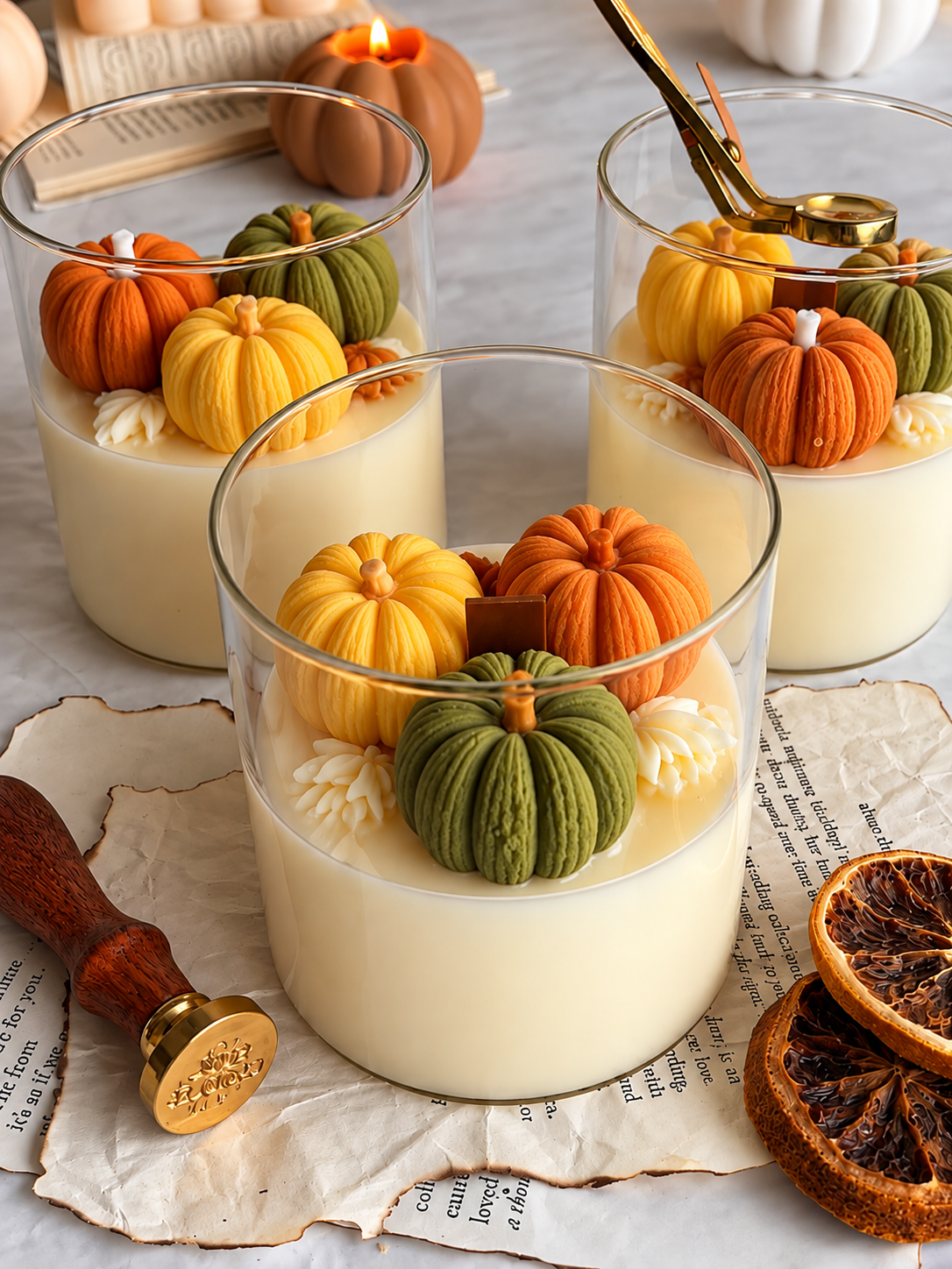Mini Pompoen kaars glazen bakje🎃