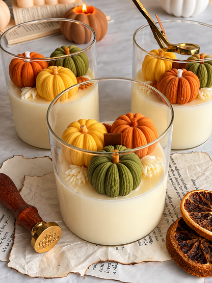 Mini Pompoen kaars glazen bakje🎃