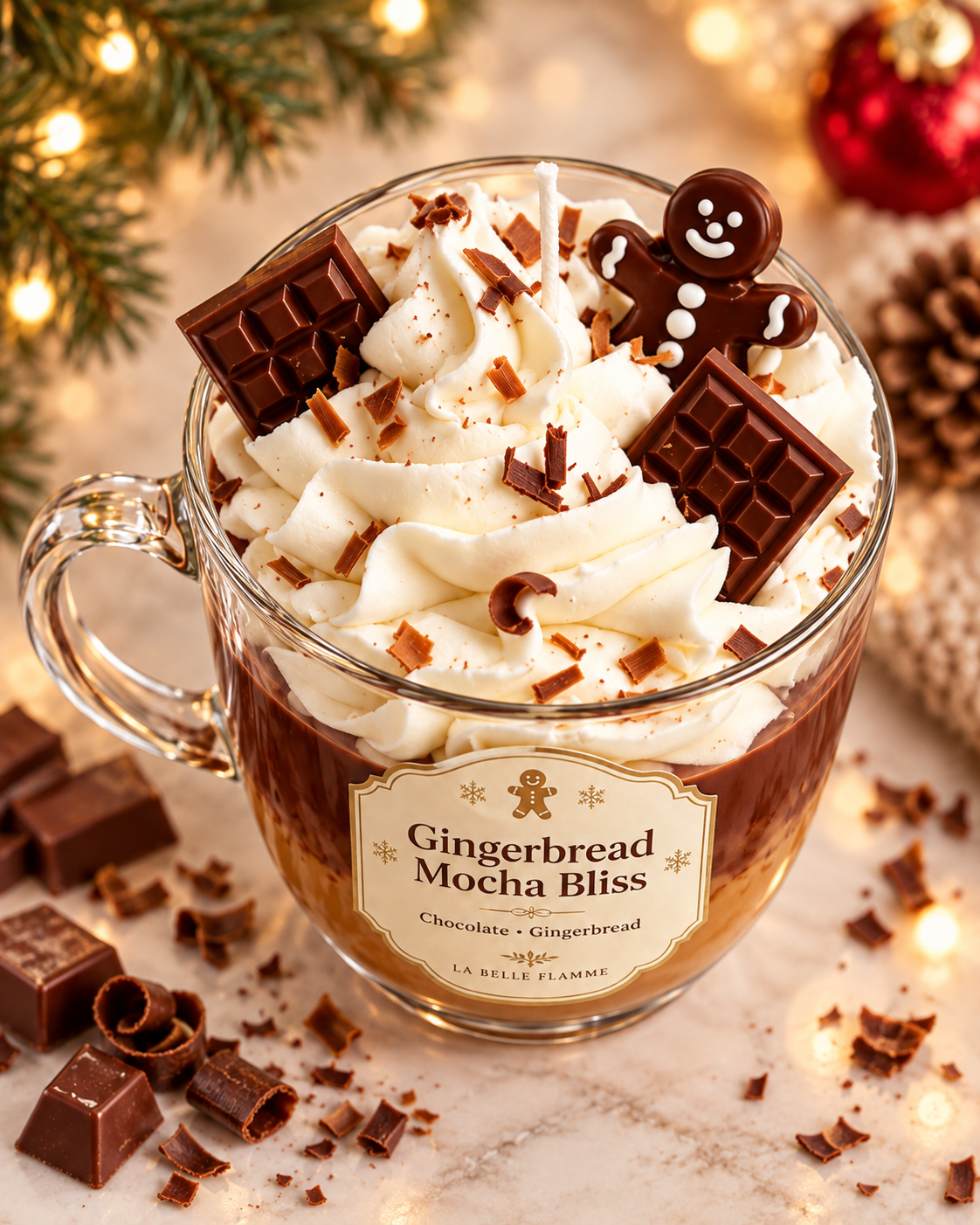 Gingerbread mocha bliss in glas
