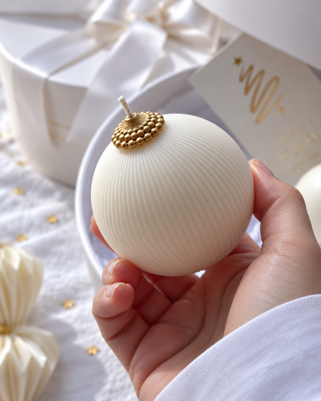 4 kerstbal kaarsen in kerstbox❄️🎄