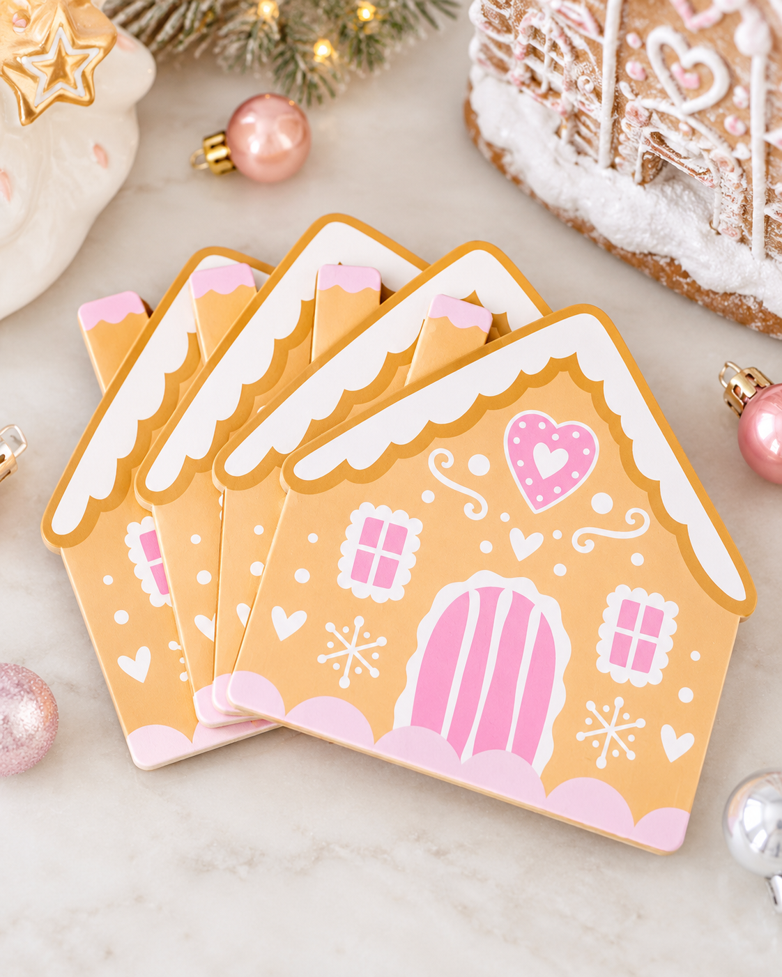 Christmas pinky home onderzetters🎀