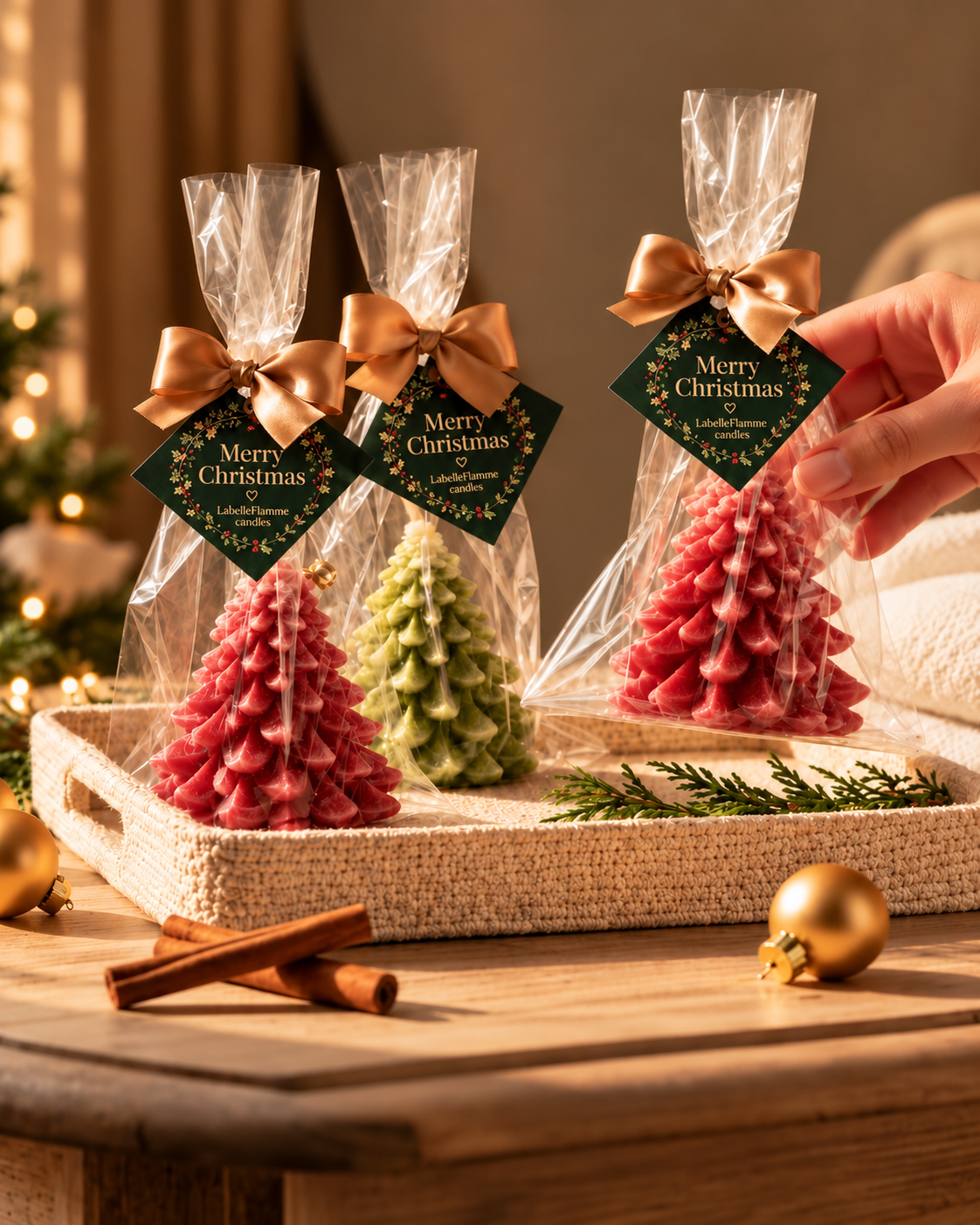 Kerstboom in goodiebag met wenskaartje🎄