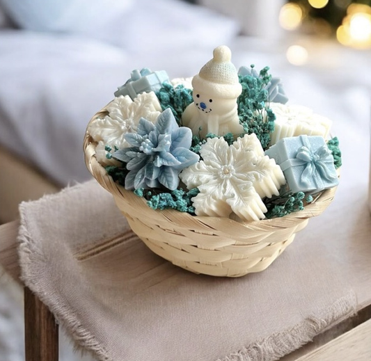Blauwe winterse cadeaumand❄️
